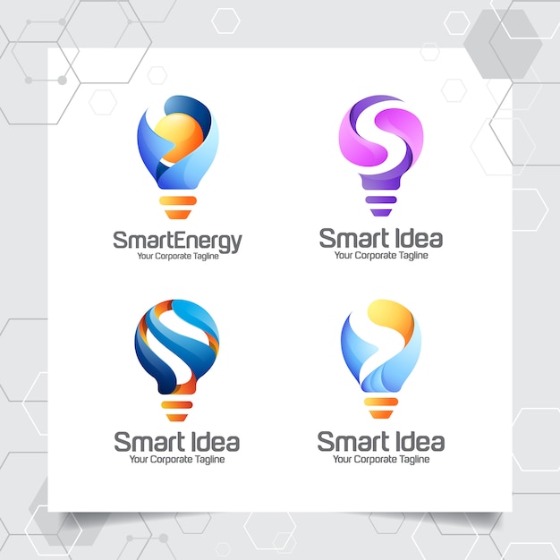Download Free Set Collection Bulb Logo Template Smart Idea Design Of Letter S Premium Vector Use our free logo maker to create a logo and build your brand. Put your logo on business cards, promotional products, or your website for brand visibility.