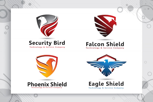 Download Free Set Collection Of Eagle Shield Logos With Modern Style For Use our free logo maker to create a logo and build your brand. Put your logo on business cards, promotional products, or your website for brand visibility.