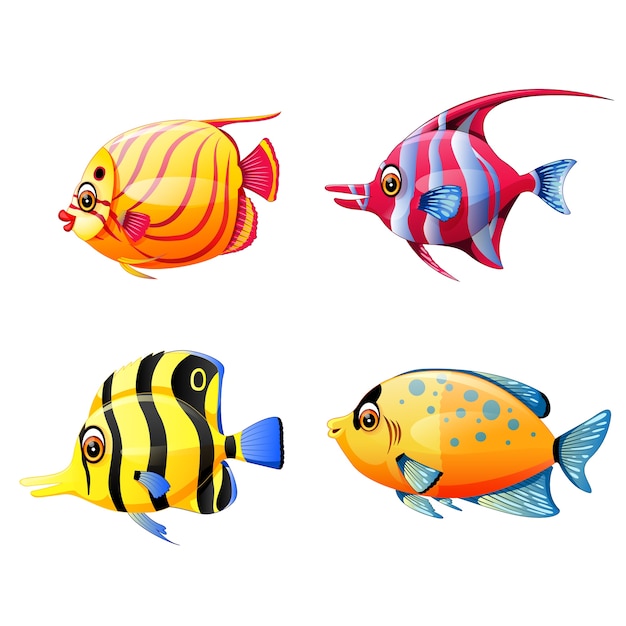 Download Set collection of fish cartoon | Premium Vector