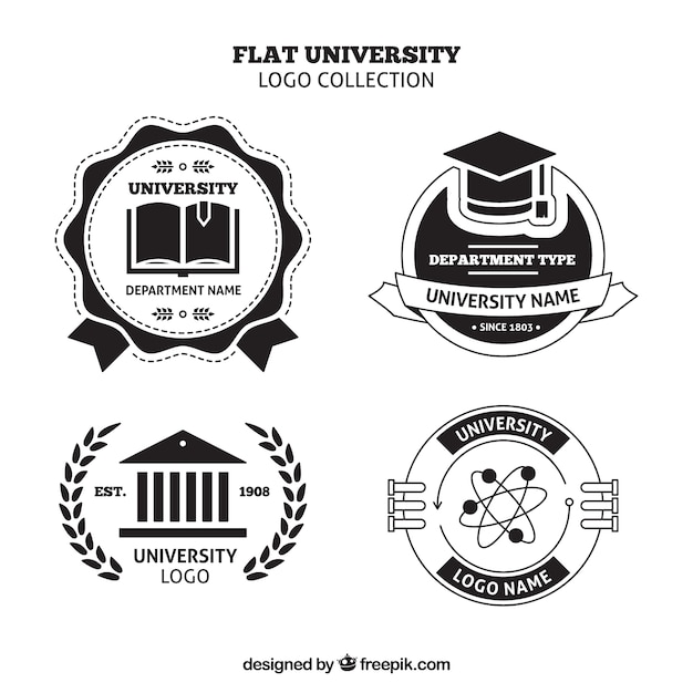 Download Free Set Of College Logos In Black And White Free Vector Use our free logo maker to create a logo and build your brand. Put your logo on business cards, promotional products, or your website for brand visibility.