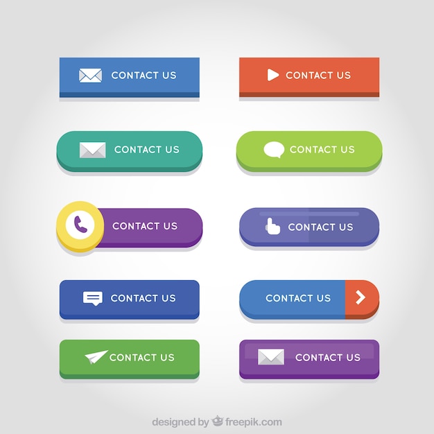 Download Free Vector | Set of colored contact web buttons