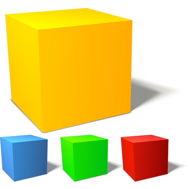 Premium Vector | Set Of Colorful 3d Cubes