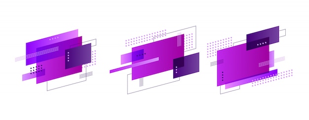 Set of colorful abstract shapes banner Free Vector