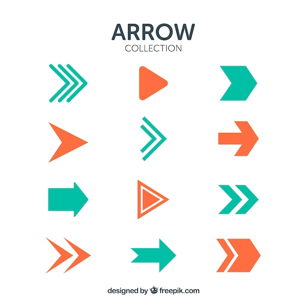 Set of colorful arrows to mark in flat style Vector | Free Download