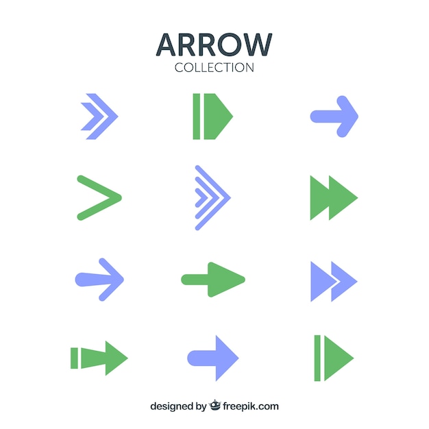 Free Vector | Set of colorful arrows to mark in flat style