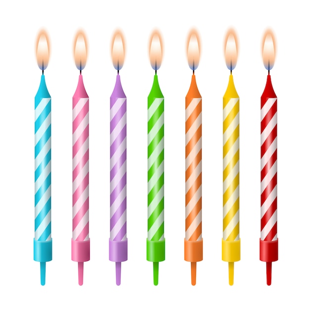 Download Set of colorful birthday candles | Premium Vector