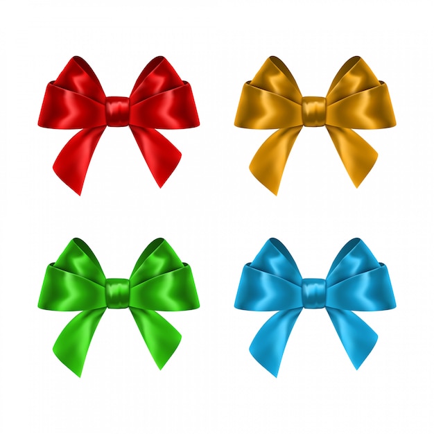 Premium Vector | Set of colorful gift bows.