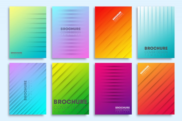 Premium Vector | Set of colorful gradient cover