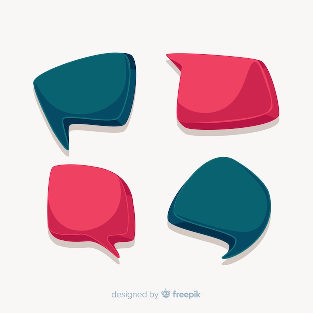 Set of colorful hand drawn speech bubbles Free Vector