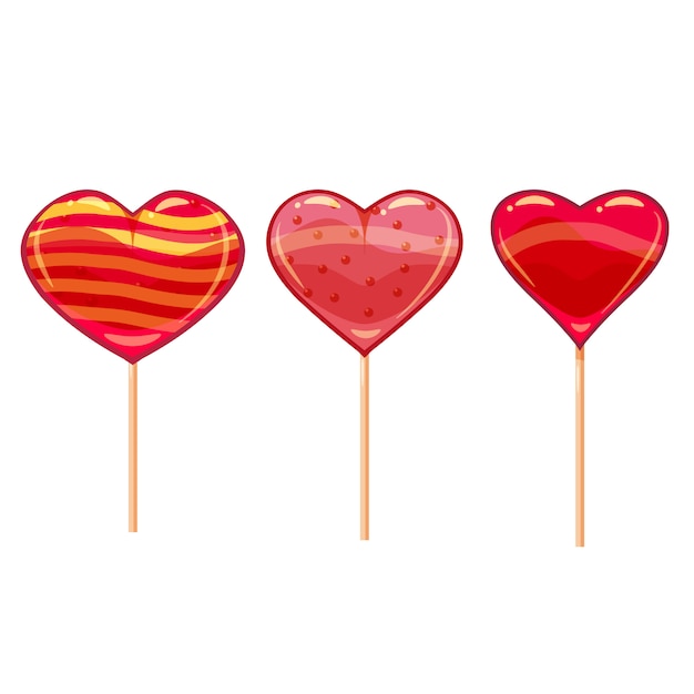 Download Set of colorful heart-shaped lollipops. good for valentine ...