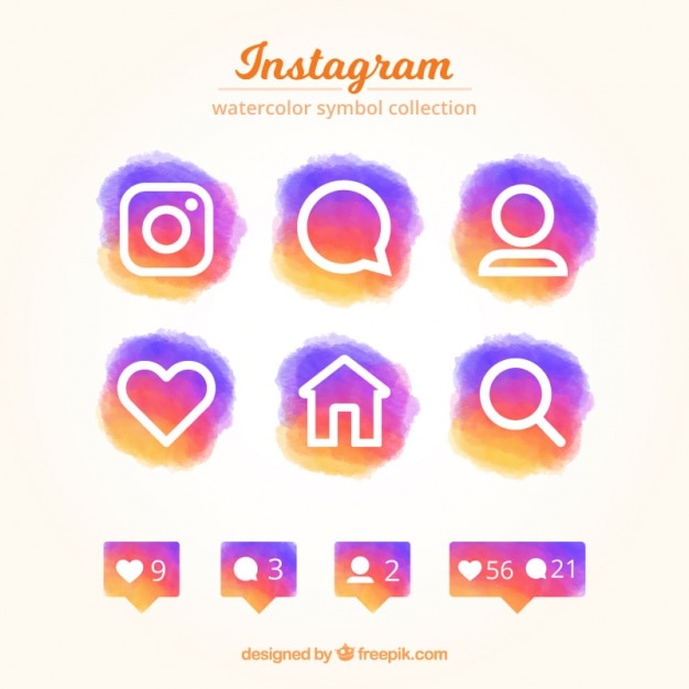 Download Free Set Of Colorful Instagram Watercolor Icons Premium Vector Use our free logo maker to create a logo and build your brand. Put your logo on business cards, promotional products, or your website for brand visibility.