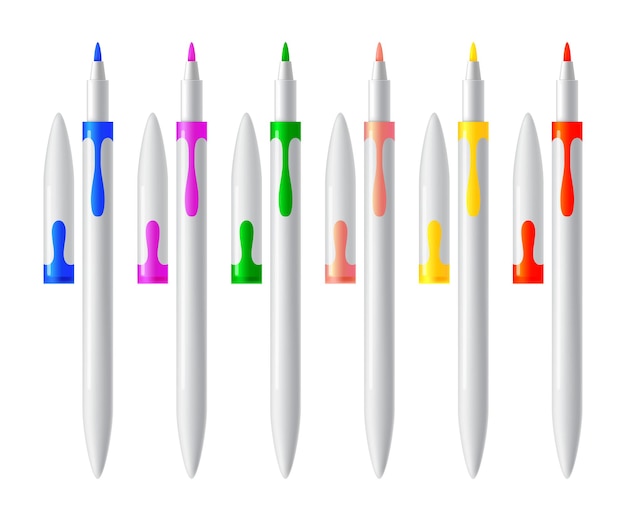 Premium Vector | Set of colorful markers isolated on white