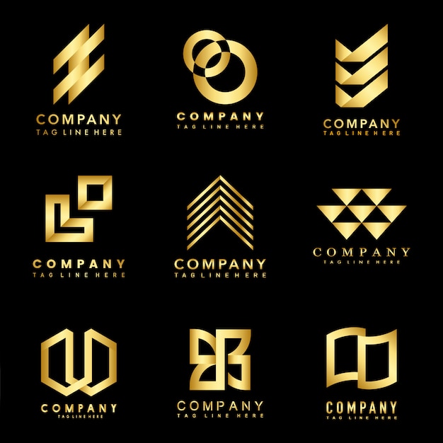 Set of company logo design ideas Vector | Free Download
