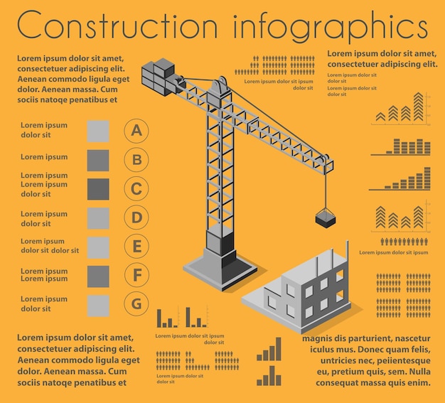 Premium Vector | Set of construction infographics