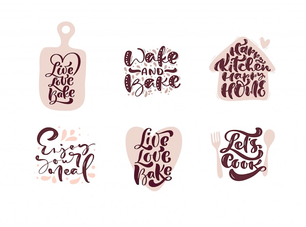 Download Free Set Of Cooking Calligraphy Lettering Quotes For Logo Food Blog Use our free logo maker to create a logo and build your brand. Put your logo on business cards, promotional products, or your website for brand visibility.