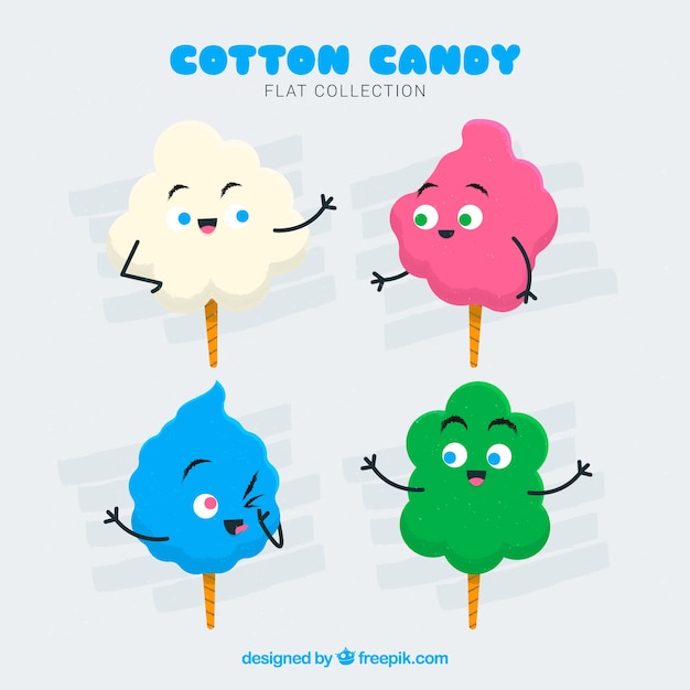 characters made out of cotton candy