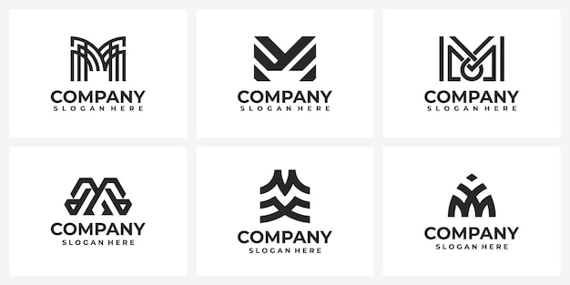 Premium Vector Set Of Creative Company Logo Design Ideas Letter M Monogram