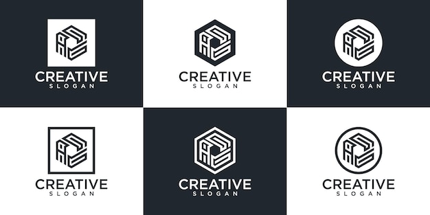 Premium Vector Set Of Creative Hexagon Monogram Letter A Logo Design