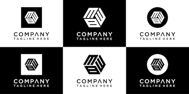 Premium Vector Set Of Creative Hexagon Monogram Logo Design