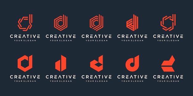 Download Free Set Of Creative Letter D Logo Design Template Icons For Business Of Luxury Elegant Simple Premium Vector Use our free logo maker to create a logo and build your brand. Put your logo on business cards, promotional products, or your website for brand visibility.
