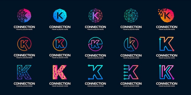 Download Free Set Of Creative Letter K Modern Digital Technology Logo The Logo Use our free logo maker to create a logo and build your brand. Put your logo on business cards, promotional products, or your website for brand visibility.