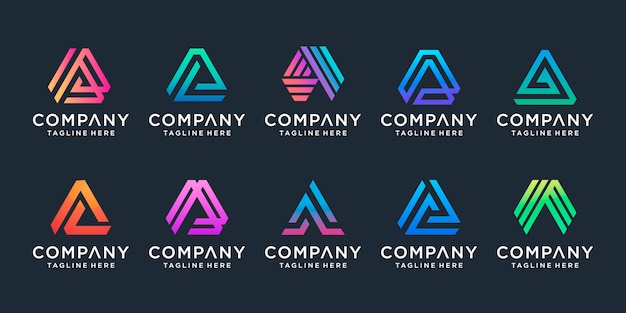 Download Free Set Of Creative Letter A Logo Premium Vector Use our free logo maker to create a logo and build your brand. Put your logo on business cards, promotional products, or your website for brand visibility.