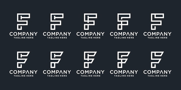 Premium Vector | Set of creative monogram initial letter f logo template