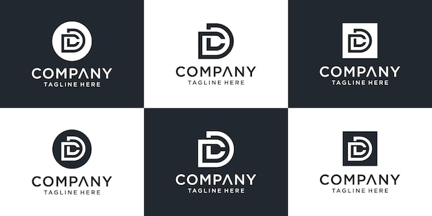 Premium Vector | Set of creative monogram letter dc logo template.