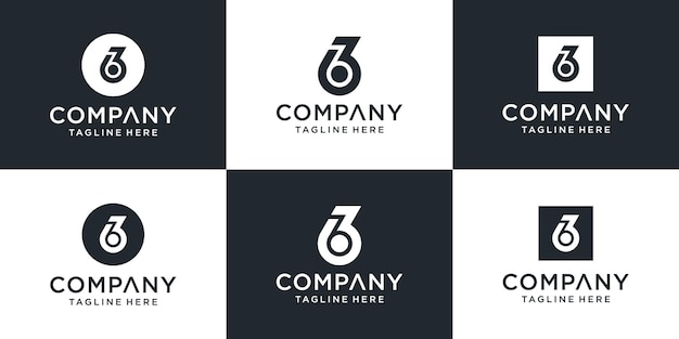 Premium Vector Set Of Creative Monogram Number 63 Logo Design Inspiration