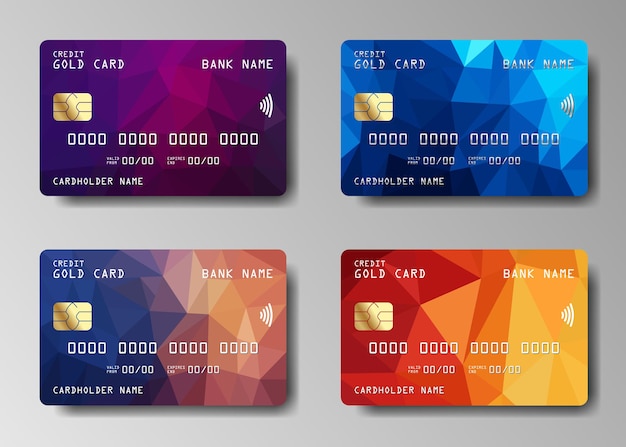 Premium Vector | Set of credit or debit card. credit card design.