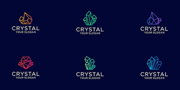 Download Free Set Of Crystal Gems Diamond Line Art With Gradient Color Jewelry Logo Premium Vector Use our free logo maker to create a logo and build your brand. Put your logo on business cards, promotional products, or your website for brand visibility.