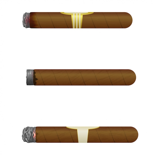 Set of cuban cigars. Vector | Premium Download