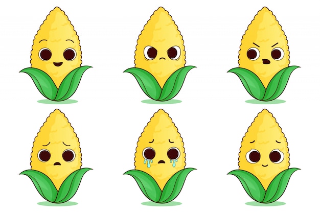 Premium Vector | Set of cute corn