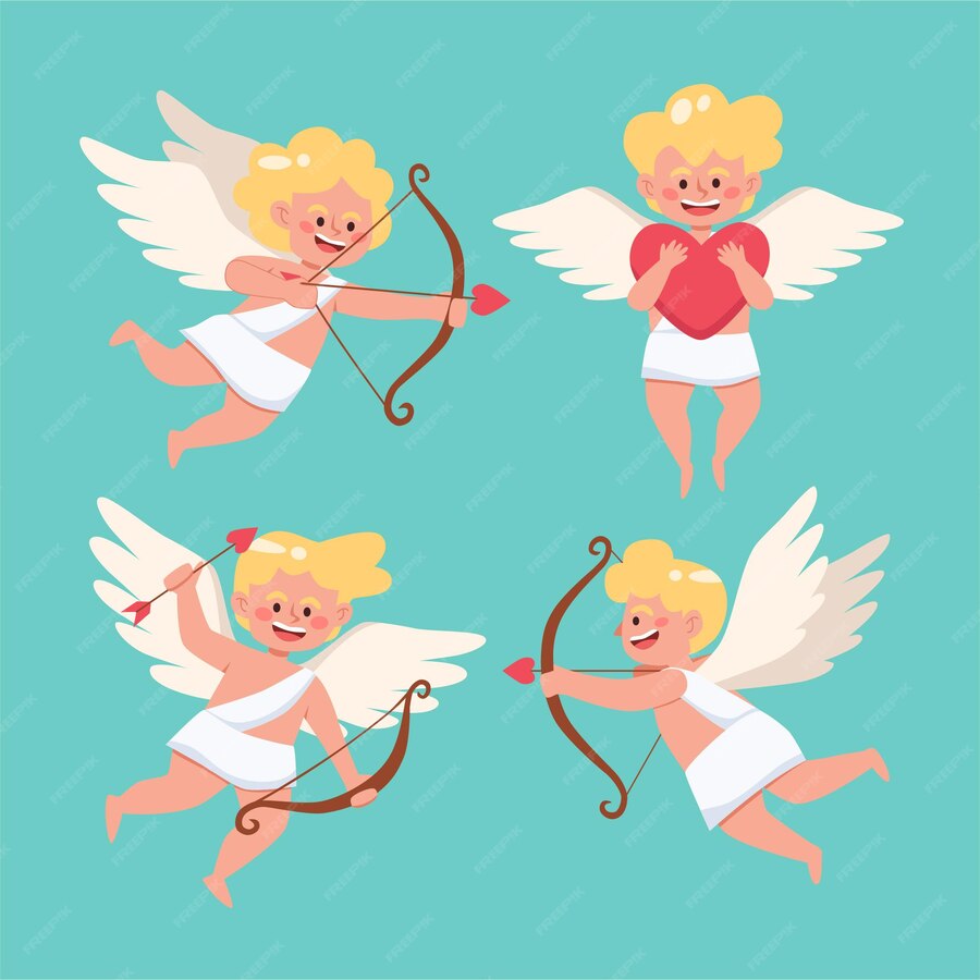 Premium Vector Set Of Cute Cupid Images Vector 1727