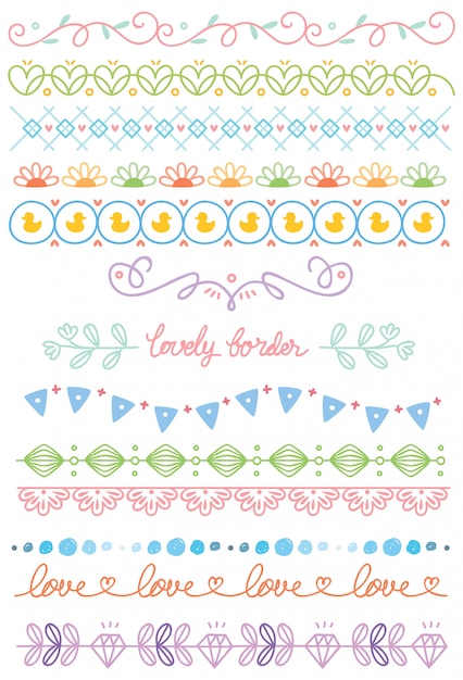 premium vector set of cute hand drawn border https www freepik com profile preagreement getstarted 3532897