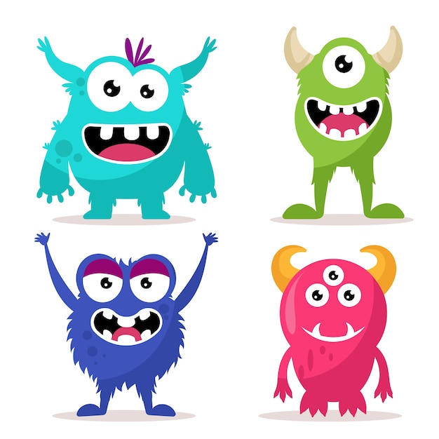 Download Premium Vector | Set of cute monsters character