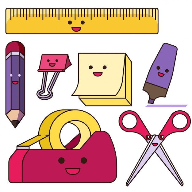 Premium Vector | Set of cute stationary