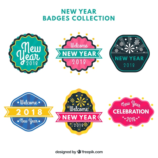 Free Vector | Set of decorative new year labels