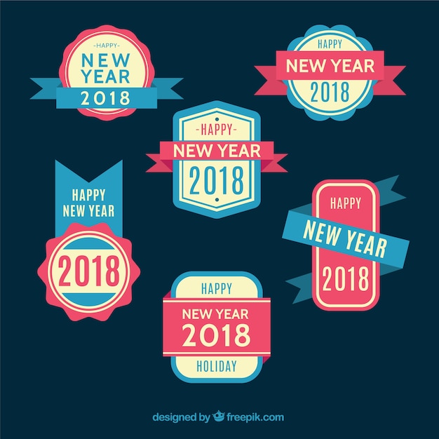 Free Vector | Set of decorative new year labels