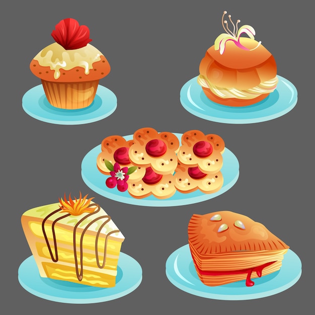 Download Free Set Of Delicious Bakery Food Premium Vector Use our free logo maker to create a logo and build your brand. Put your logo on business cards, promotional products, or your website for brand visibility.