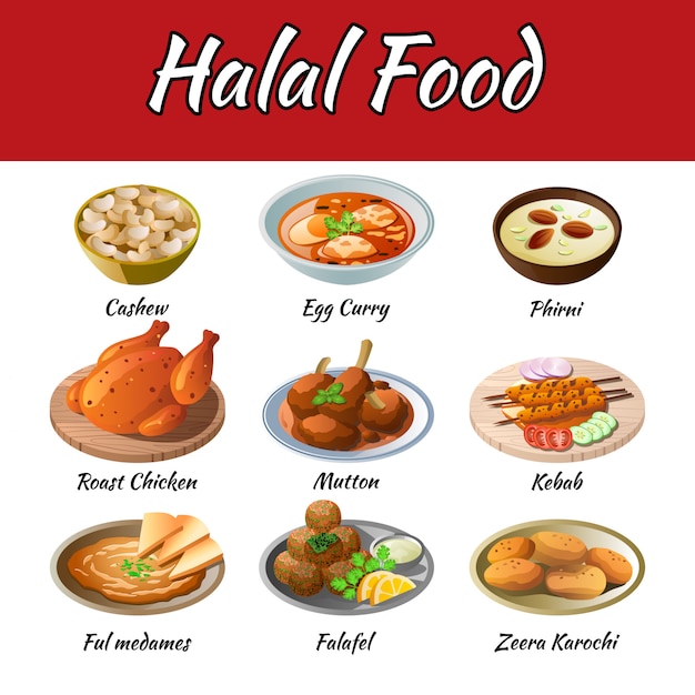Download Free Set Of Delicious And Famous Food Of Halal In Colorful Premium Vector Use our free logo maker to create a logo and build your brand. Put your logo on business cards, promotional products, or your website for brand visibility.