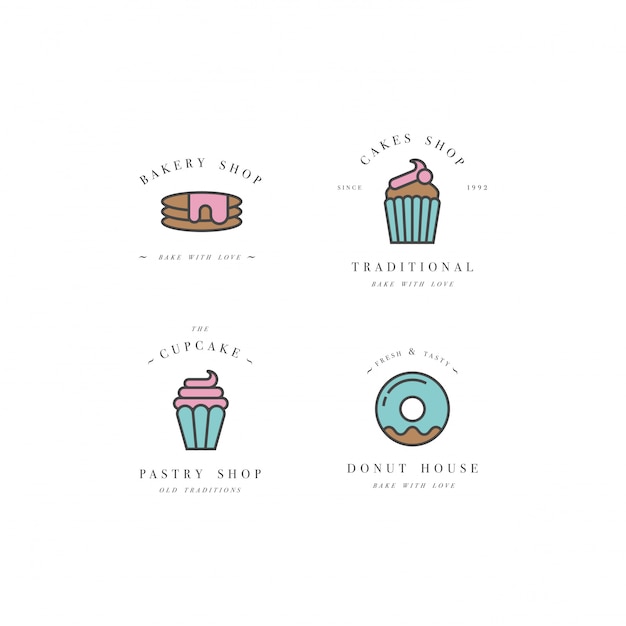 Download Free Set Design Templates And Emblems Cupcake Donut And Bake Icon Use our free logo maker to create a logo and build your brand. Put your logo on business cards, promotional products, or your website for brand visibility.