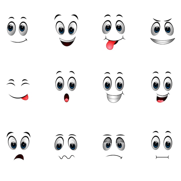 Premium Vector | Set of different emoticons