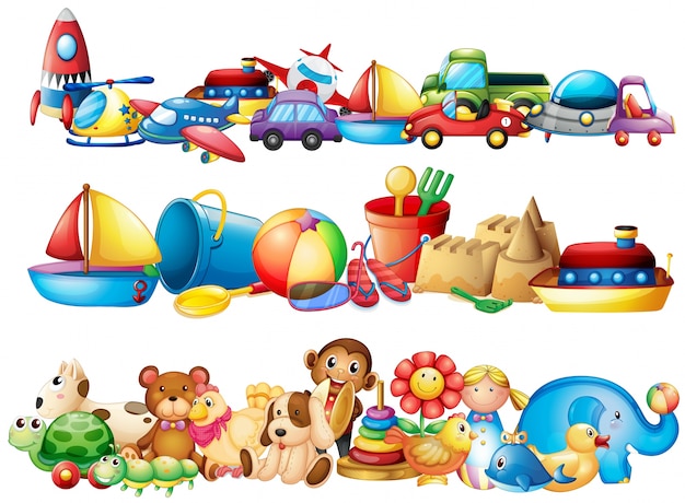 set-of-different-types-of-toys-free-vector