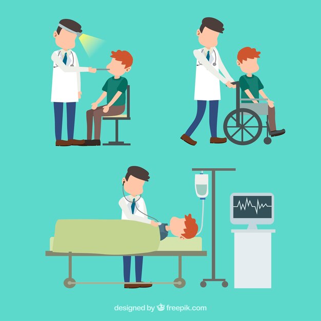 Download Free Vector | Set of doctor characters