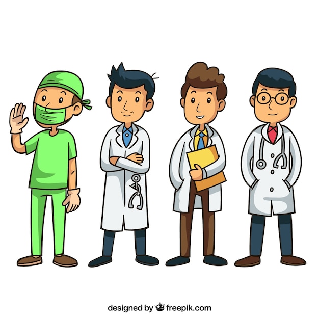 Download Free Vector | Set of doctor characters