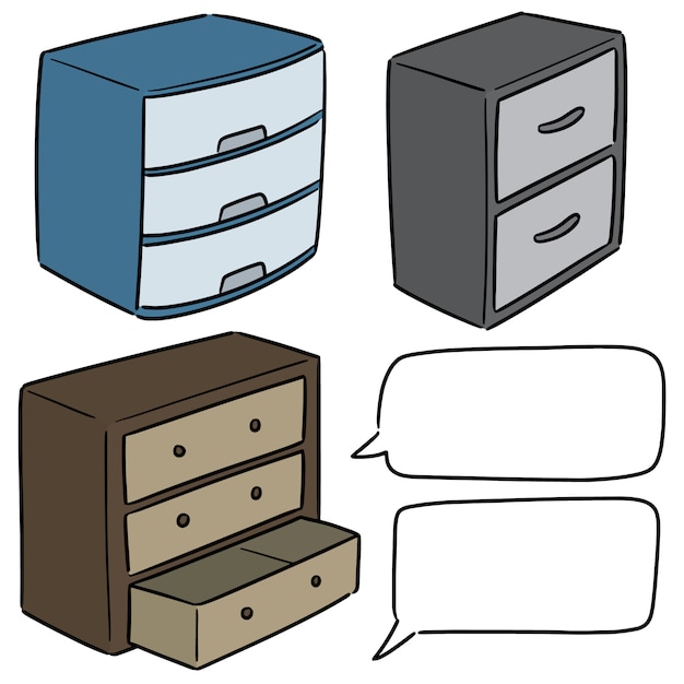 Download Set of drawer Vector | Premium Download