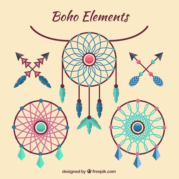 Download Free Vector | Set of dream catchers and arrows