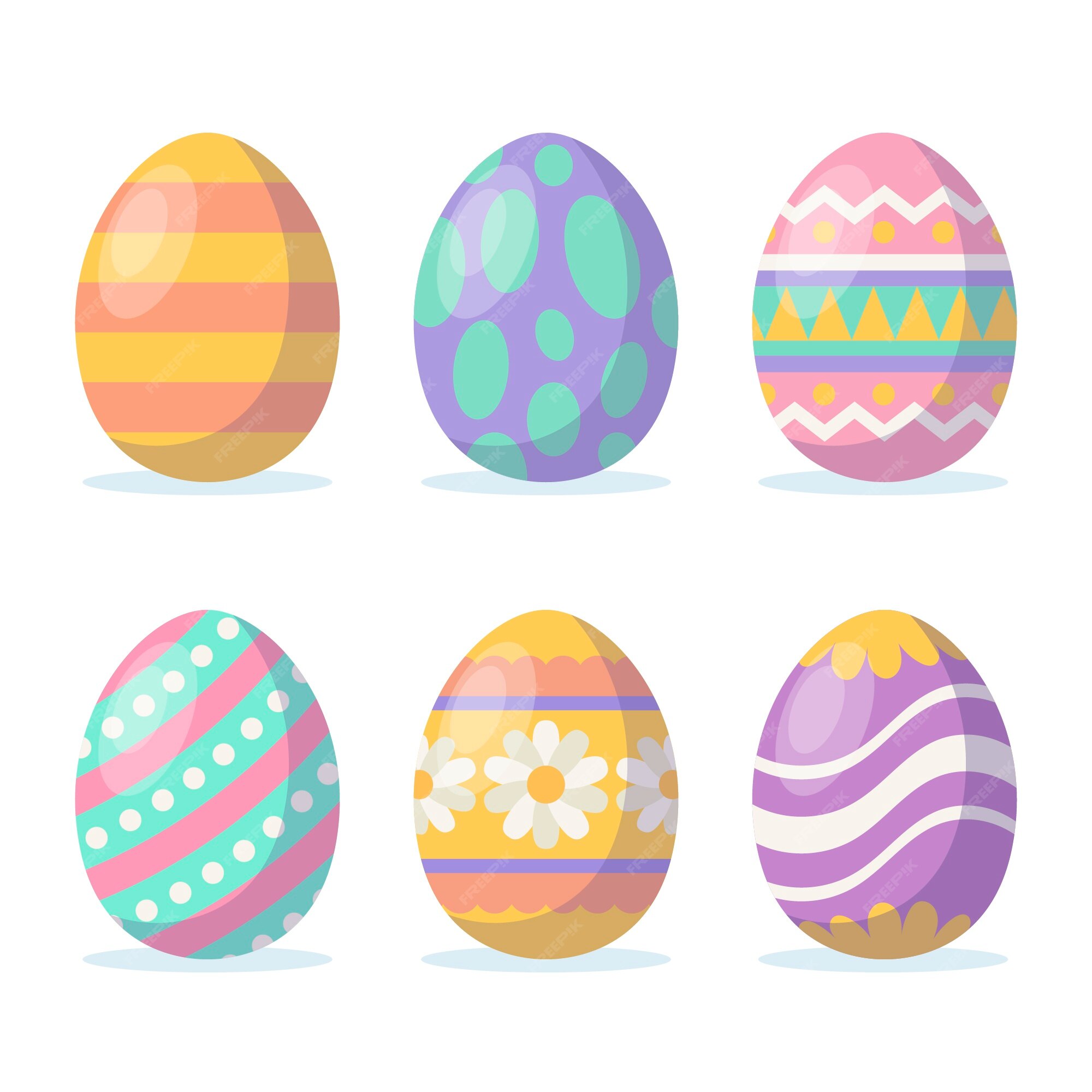 Free Vector | Set of easter eggs with different texture flat design