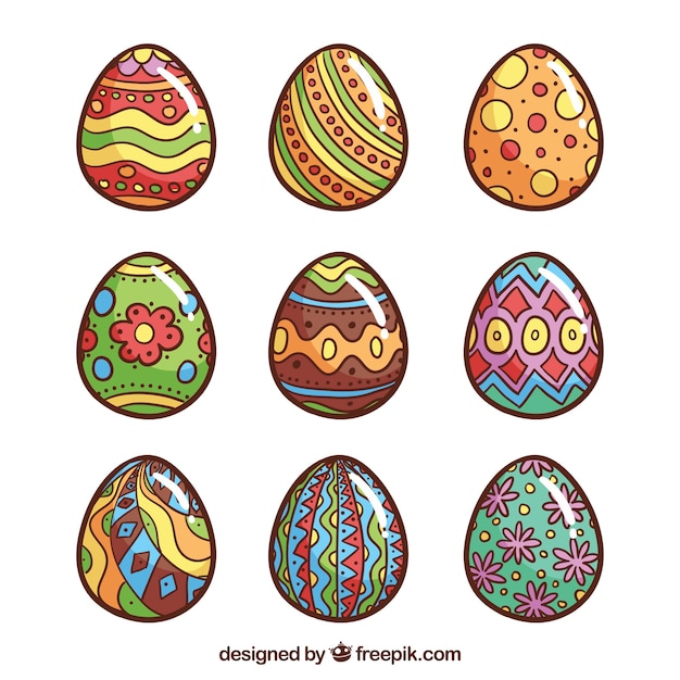 Free Vector | Set of easter eggs